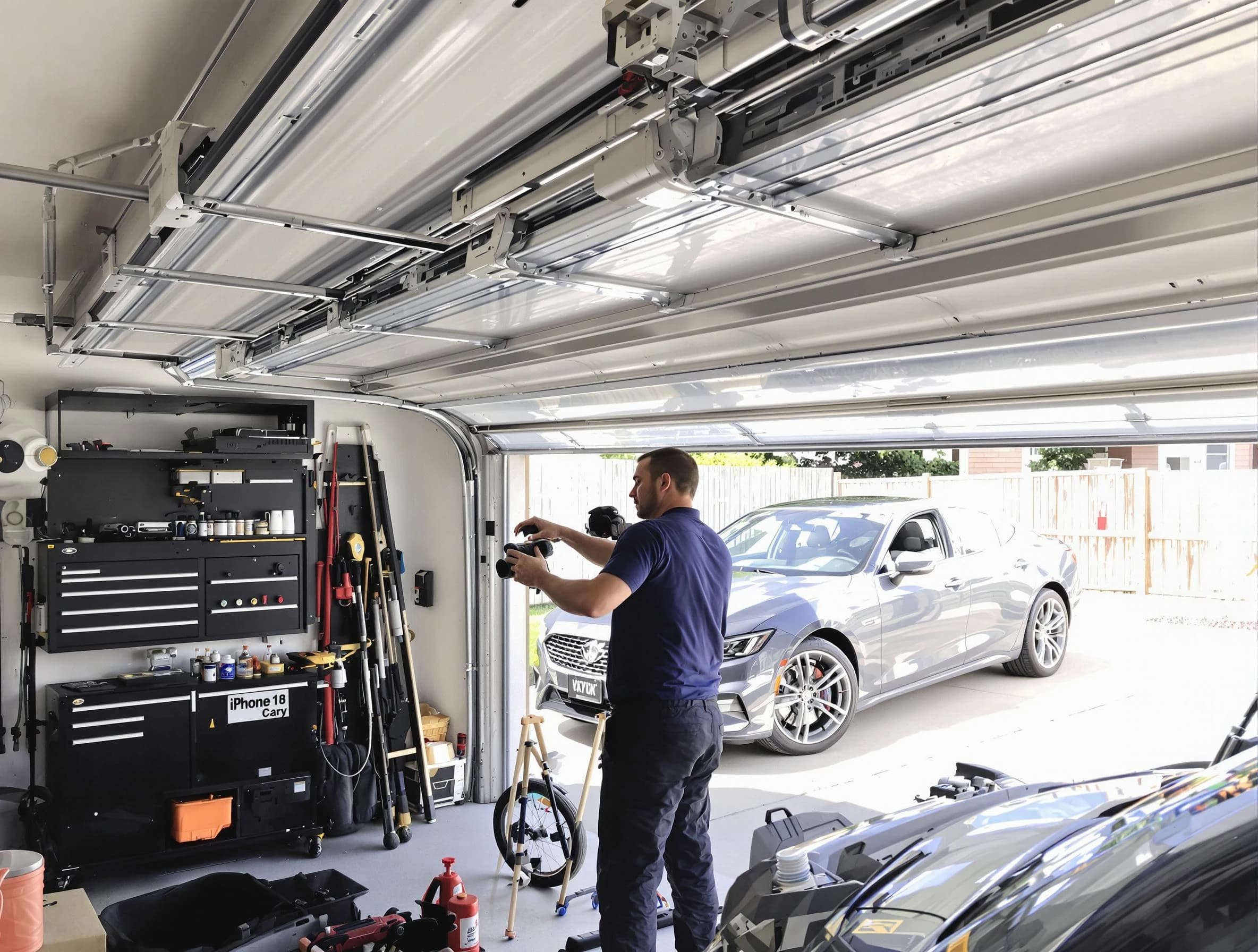 Lake View Garage Door Repair technician fixing noisy garage door in Lake View