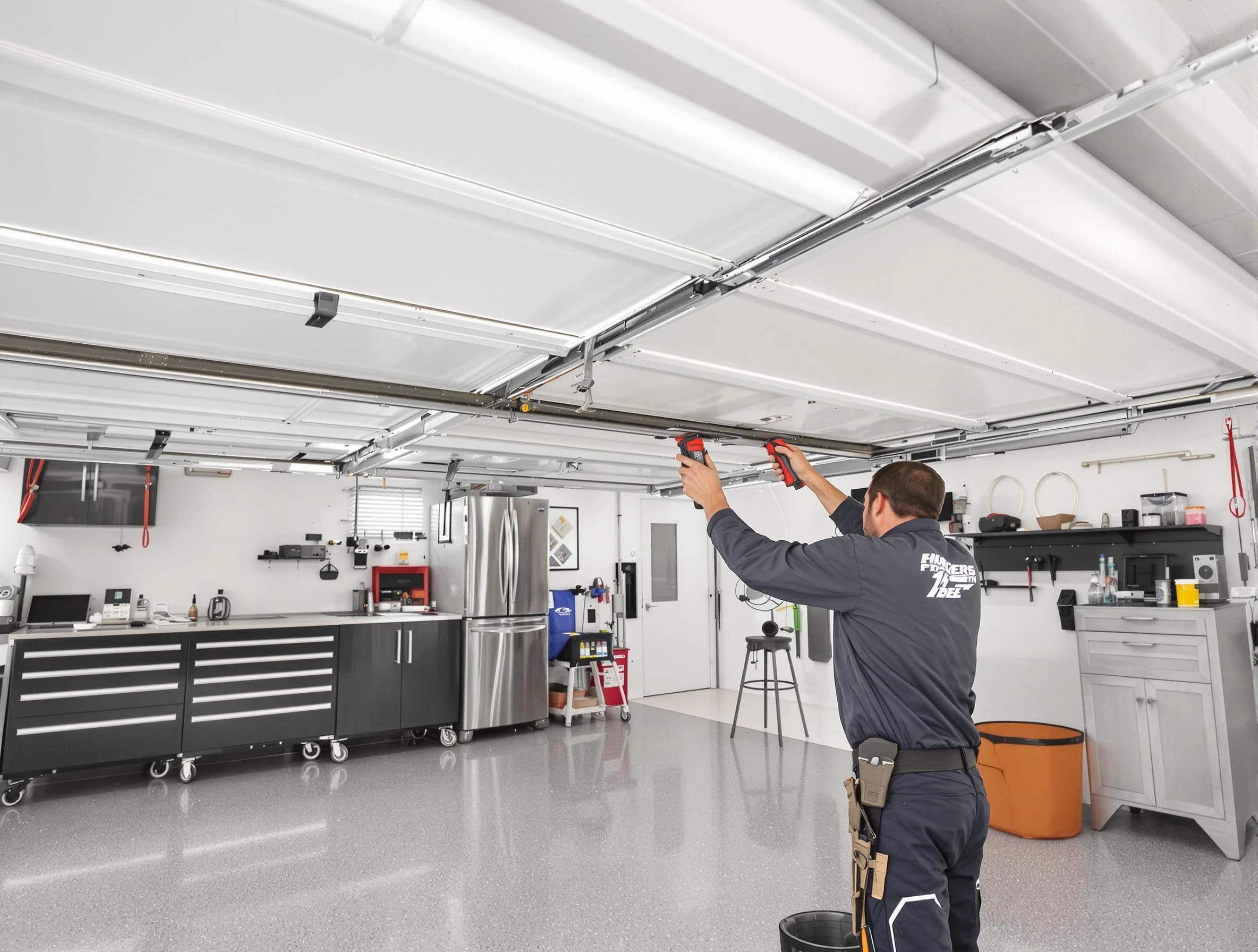Overhead garage door repair service by Lake View Garage Door Repair in Lake View