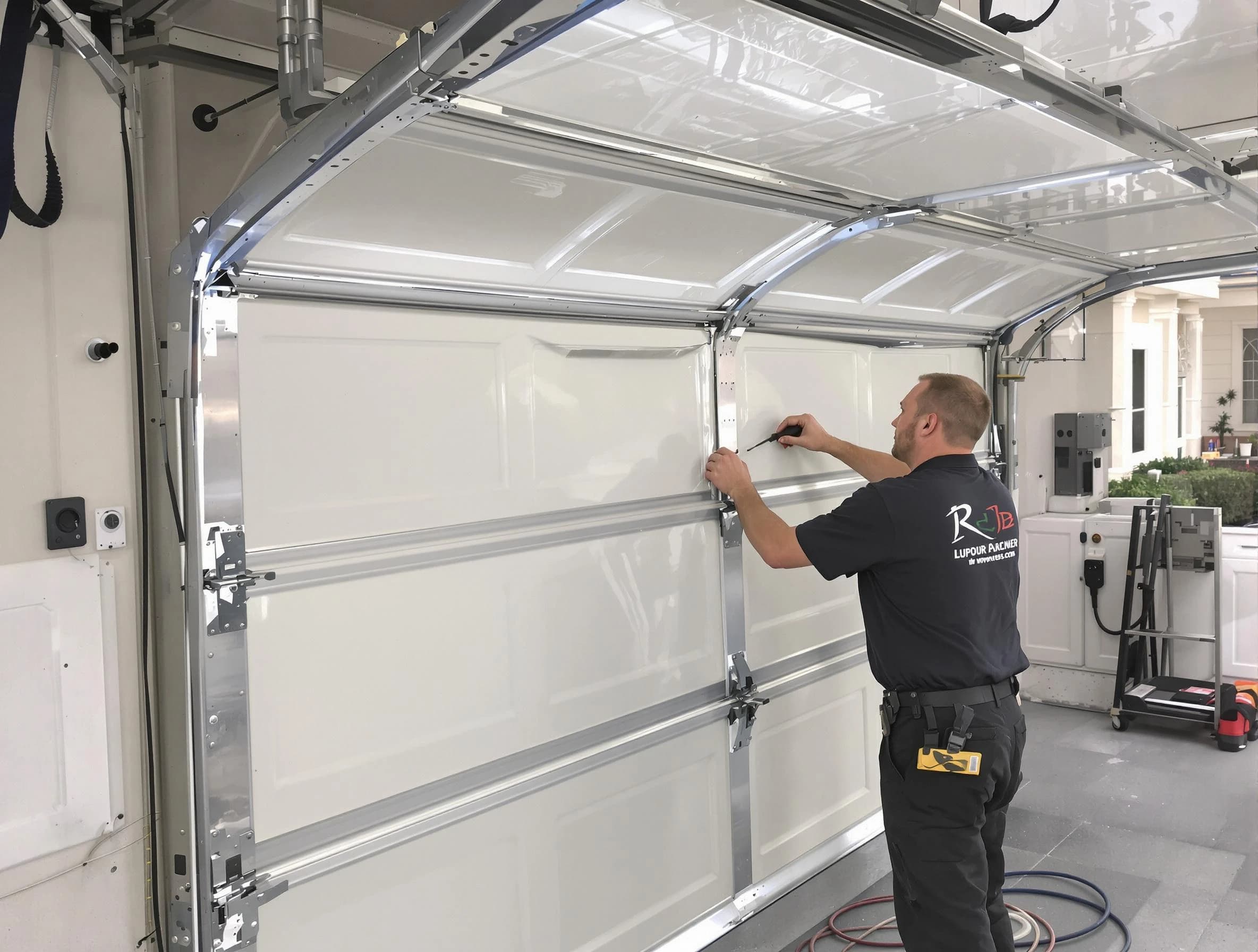 Lake View Garage Door Repair professional performing panel repair in Lake View