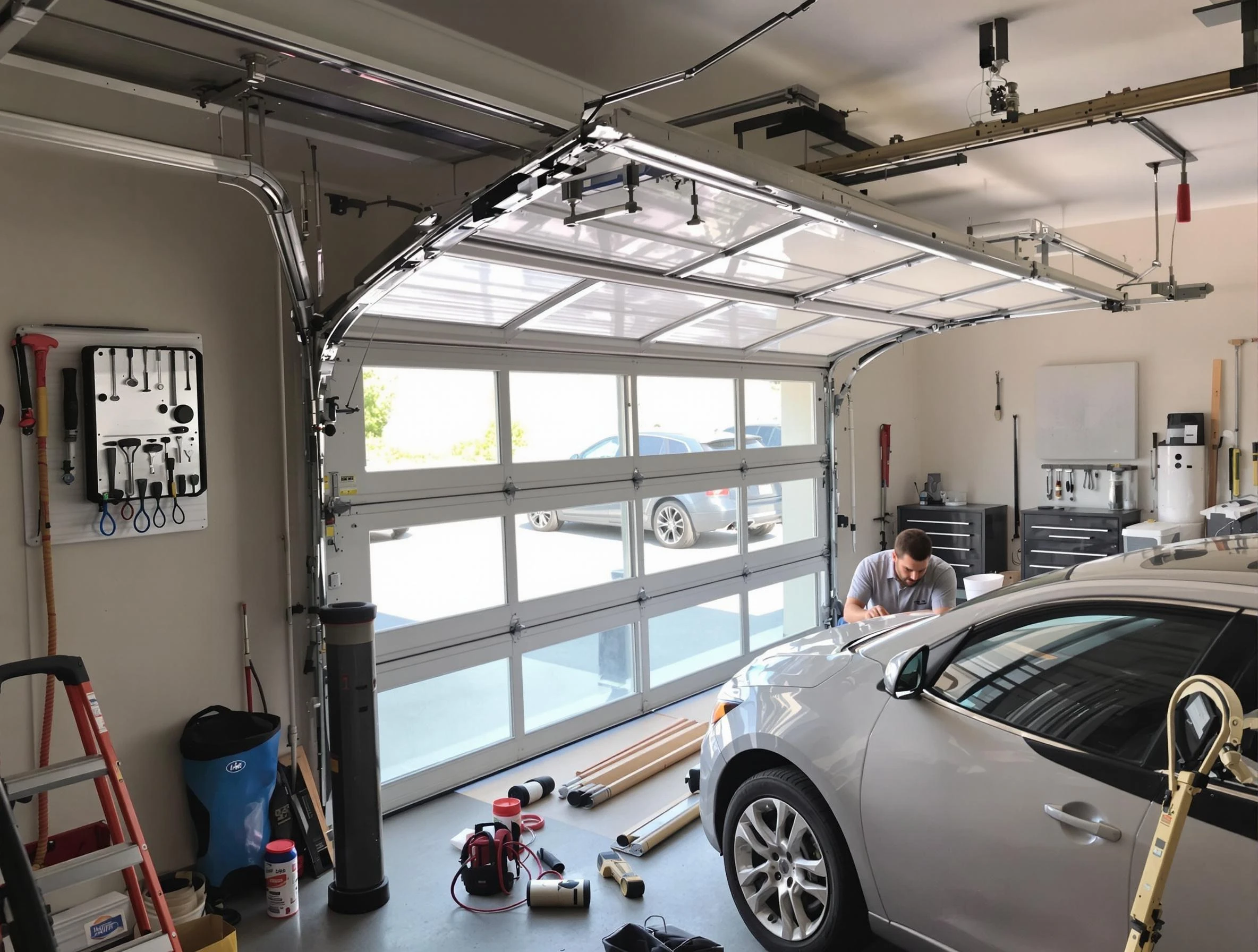 Garage door noise reduction service by Lake View Garage Door Repair in Lake View