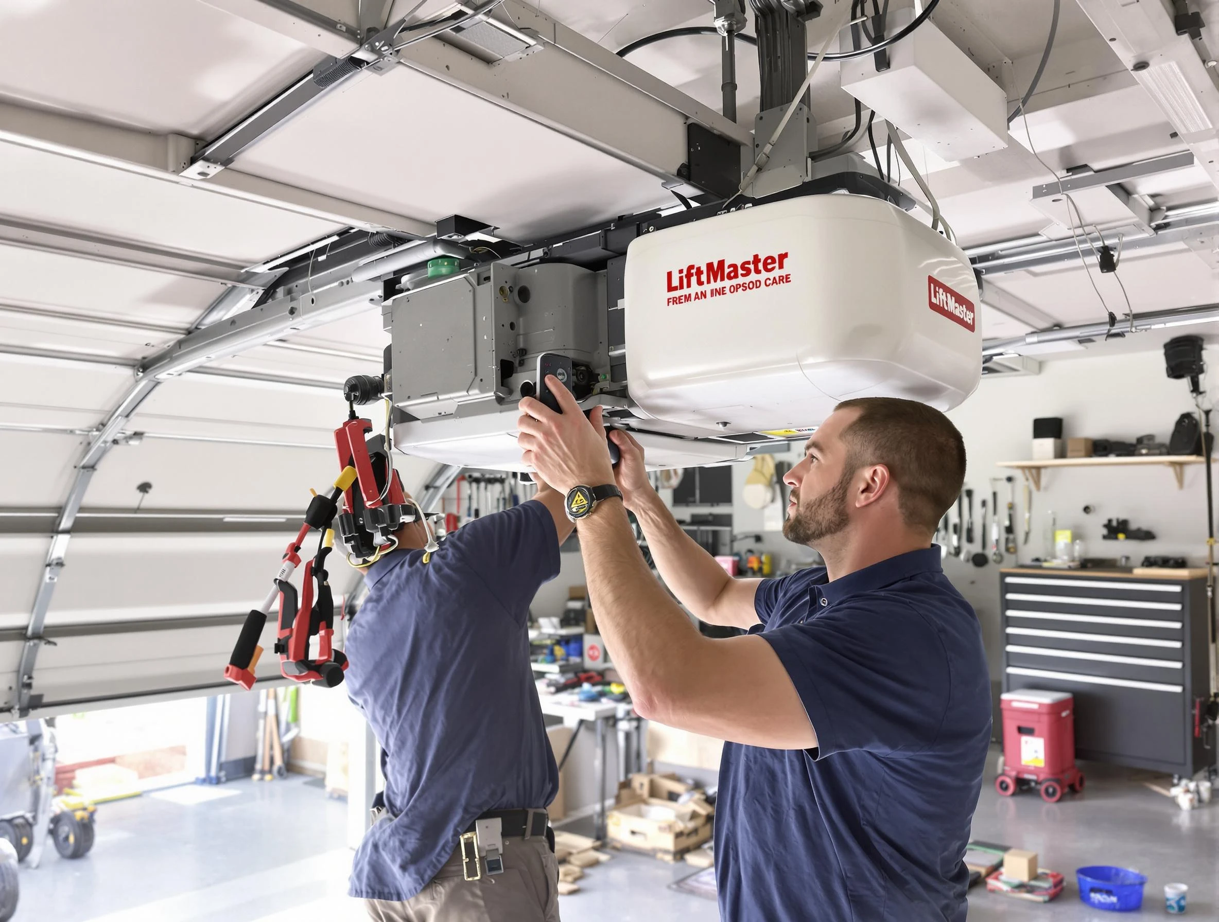 Lake View Garage Door Repair technician performing advanced diagnostics on garage opener in Lake View