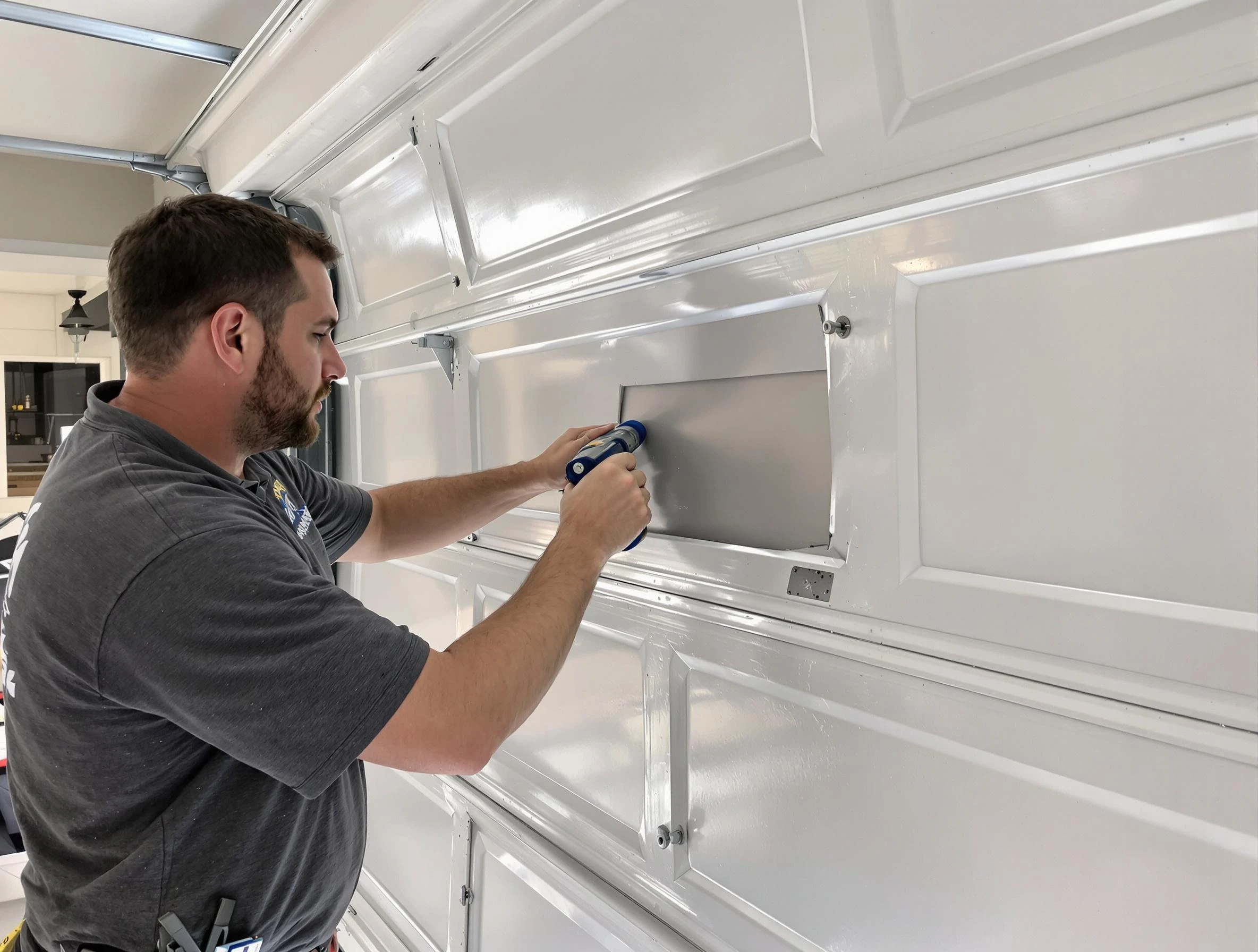 Garage door panel repair by Lake View Garage Door Repair in Lake View